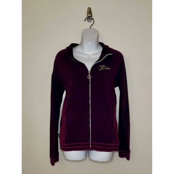 Vintage Air Jordan Velour Track Jacket Embroidered Purple/Pink Size L EUC!!! - Picture 1 of 5